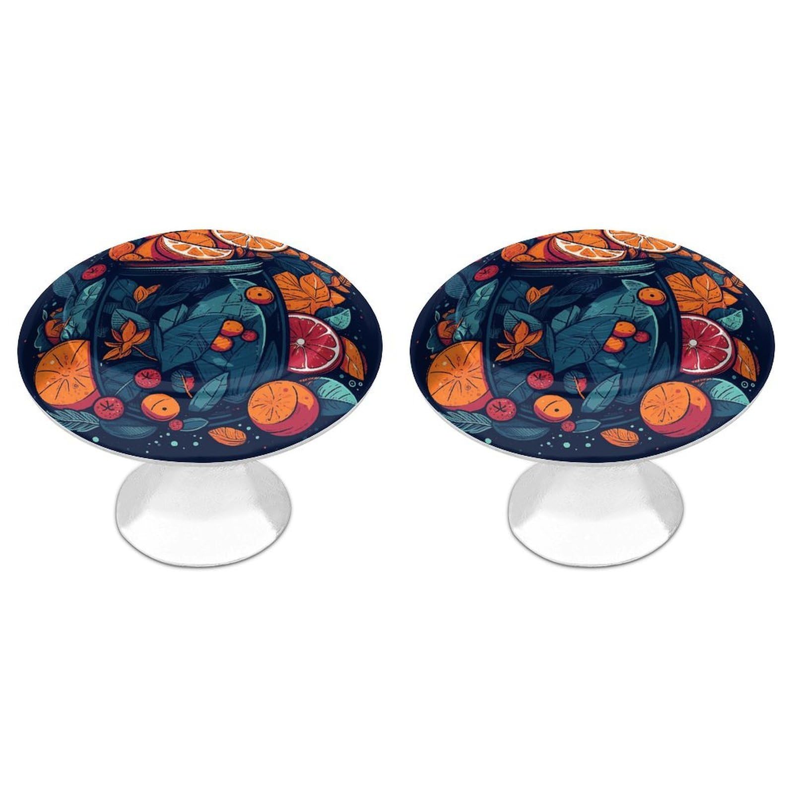 Btcowzrv Style Hand Drawn Fruit Pattern 2 Pack Cabinet Knobs Drawer Pulls