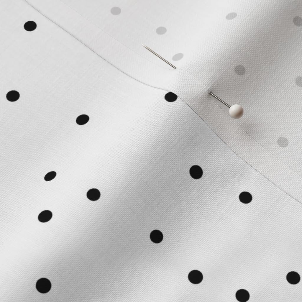 Spoonflower Fabric - Small Dots Monochrome Black White Tiny Scattered Polka Printed on Petal Signature Cotton Fabric by The Yard - Sewing Quilting Apparel Crafts Decor