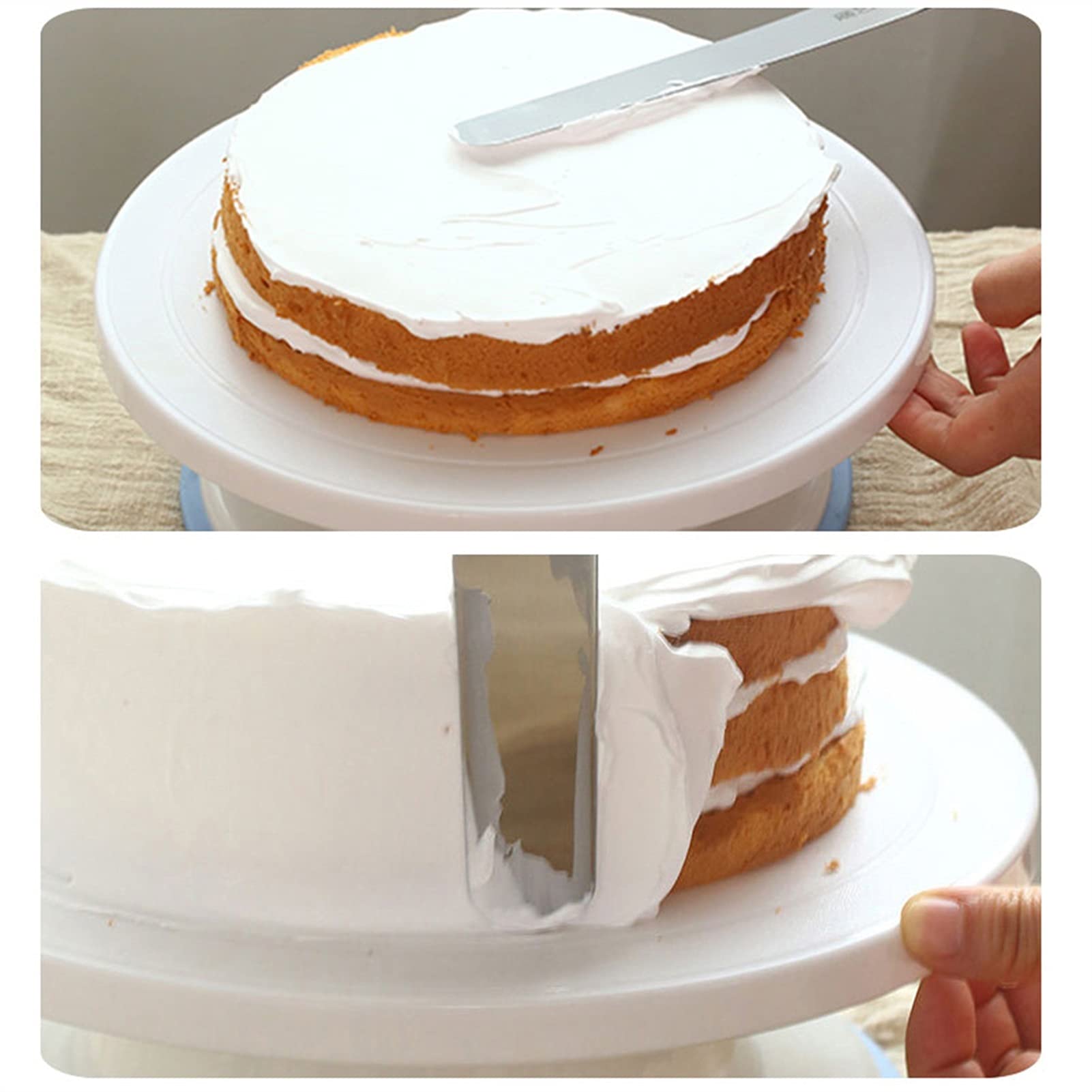 Tortenplatte Drehbar Kuchen Drehteller Kuchen Dekorieren von Lieferungen, Stahlrohre Frosting Tipps für Anfänger mit Kuchen Drehteller Icing Spatulacake Spatel, Backwerkzeuge Kuchen dekorieren Verbrau