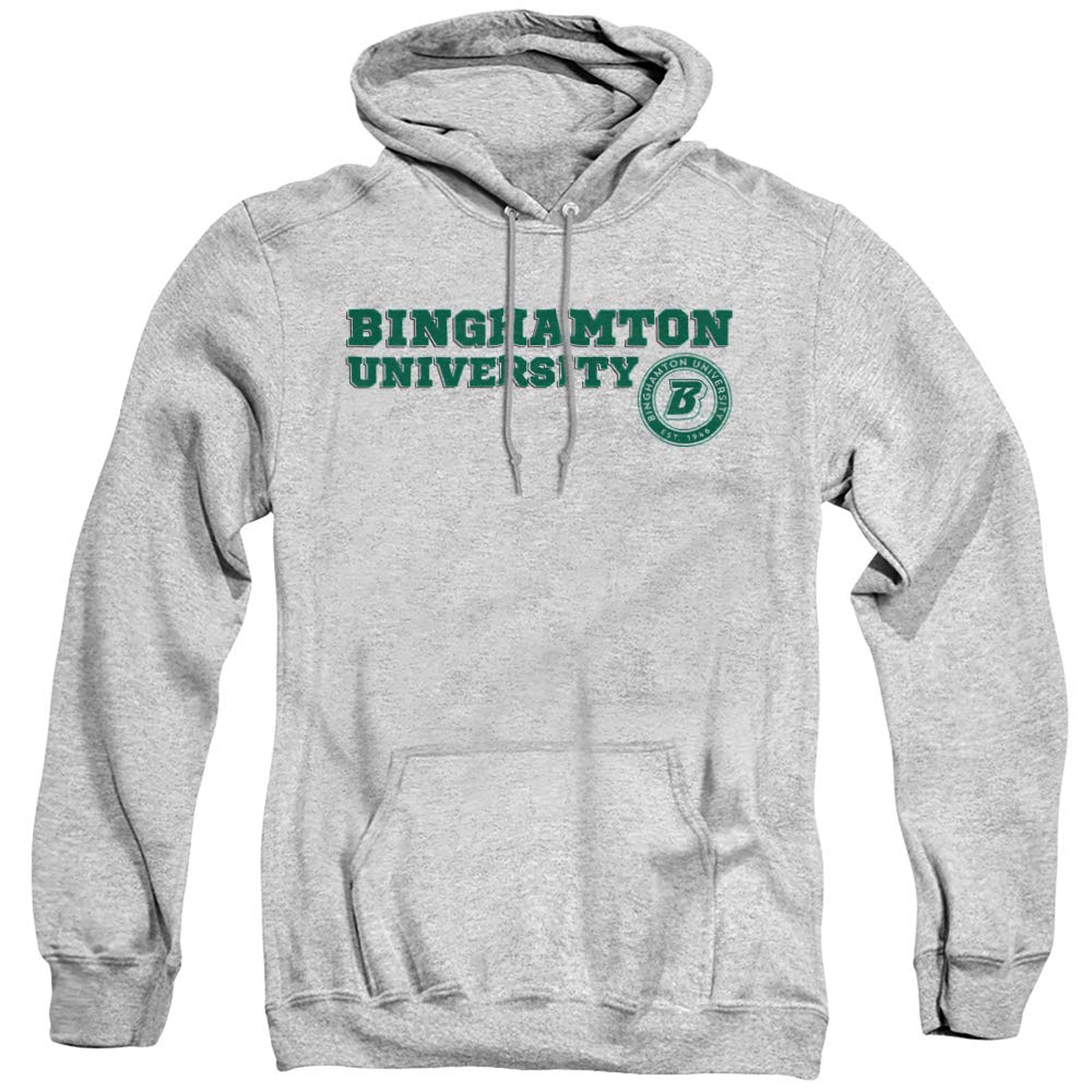 Binghamton University Official Block Text Unisex Adult Pull-Over Hoodie