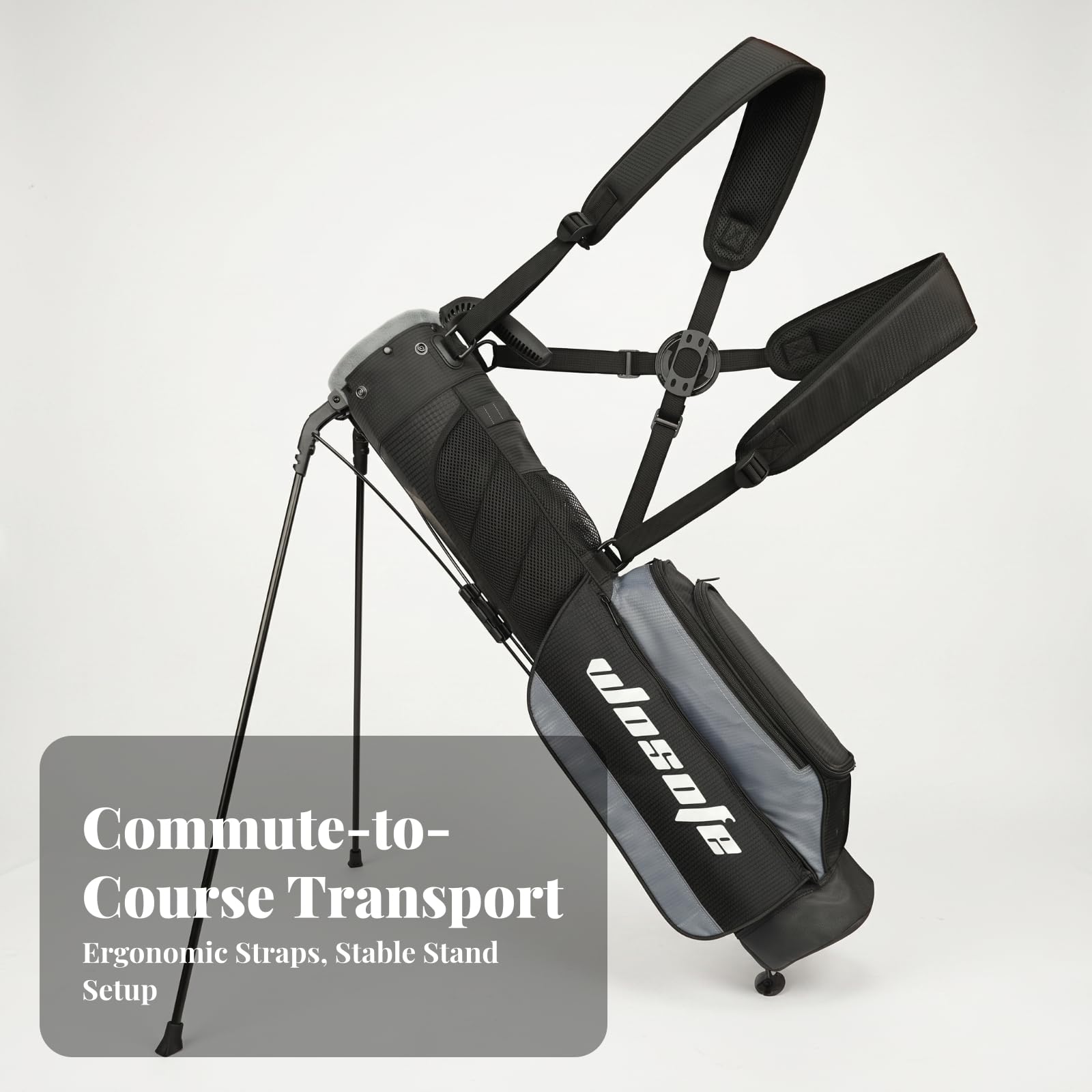 Stabil Tragebag | Standbag mit Standfuß, aufrecht, Golfbag, für Golfplatz, Golfrunde, Golfer, Golfspieler