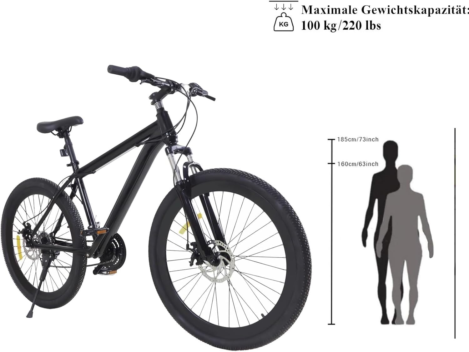Mountainbike 26 Zoll Premium Mountainbike 21 Gang Schaltung, Doppelscheibenbremse Fahrrad Herren Bike für alle Arten von Straßen, MTB Fahrrad für Mädchen Jungen Herren und Damen