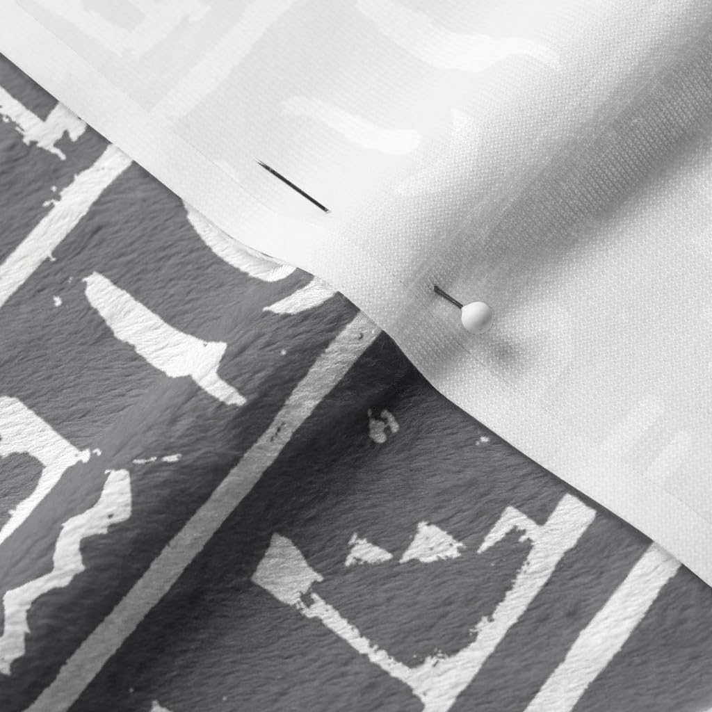 Spoonflower Fabric - Charcoal Small Egyptian Ancient Language Text Archaeology Printed on Minky Fabric by The Yard - Sewing Baby Blankets Quilt Backing Plush