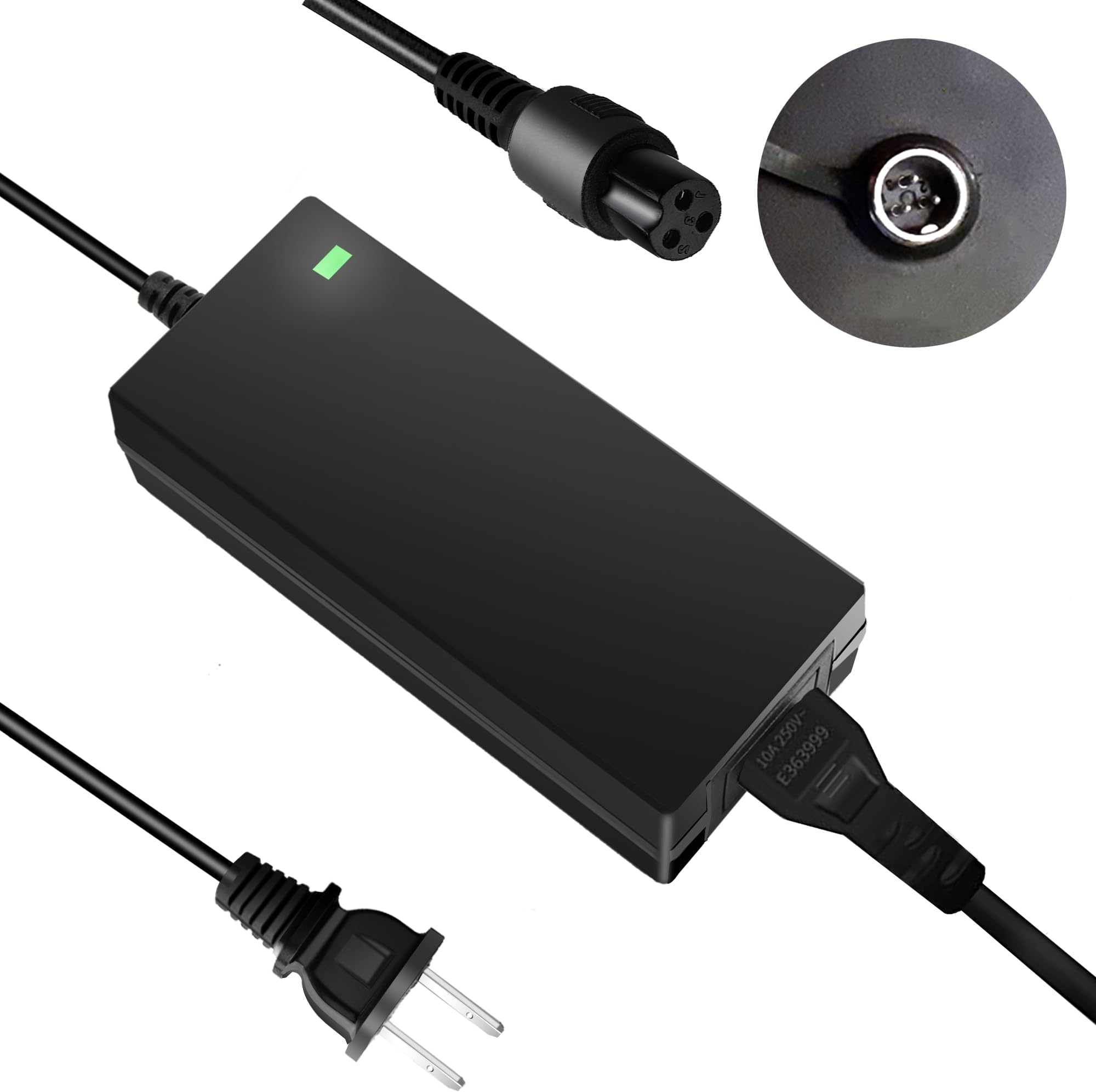 42V 2A Power Adapter PowerFast Mini 3-Prong Inline Connector for Pocket Mod, Sports Mod, and Dirt Quad Lithium Battery Charger