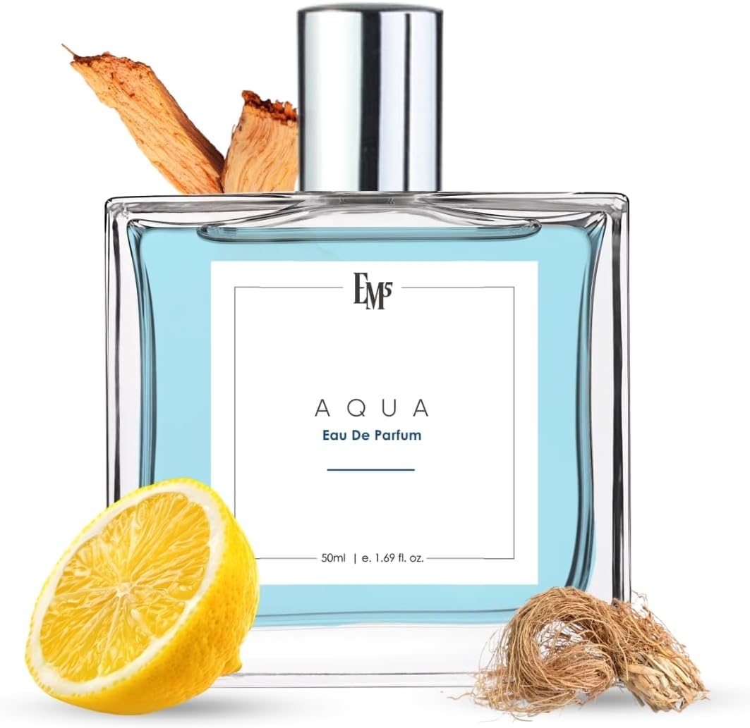 EM5™ Aqua EDP Perfume Spray for Men | Aromatic Fresh Spicy Accords | Strong and Long Lasting Fragrance | Luxury Gift for Him