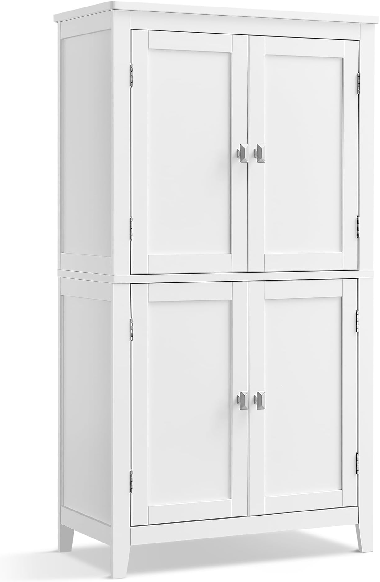 VASAGLE Freestanding Bathroom Cabinet with 4 Doors, Adjustable Shelves, 30 x 60 x 110 cm, White BBC552P31