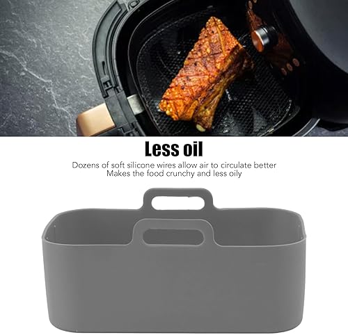 Miniatura 3 de Juego de 2 cestas de silicona para freidora, olla de cocina de aire de silicona, para Ninja DZ201 Foodi de 8 cuartos de galón con cepillo y