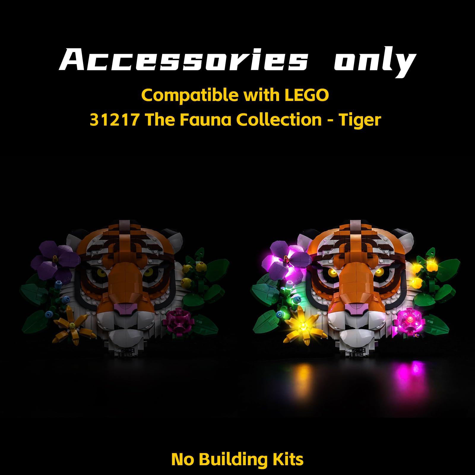 Light Control Led Light Set Compatible with Lego 31217 The Fauna Collection, Tiger (No Model) - Image 2