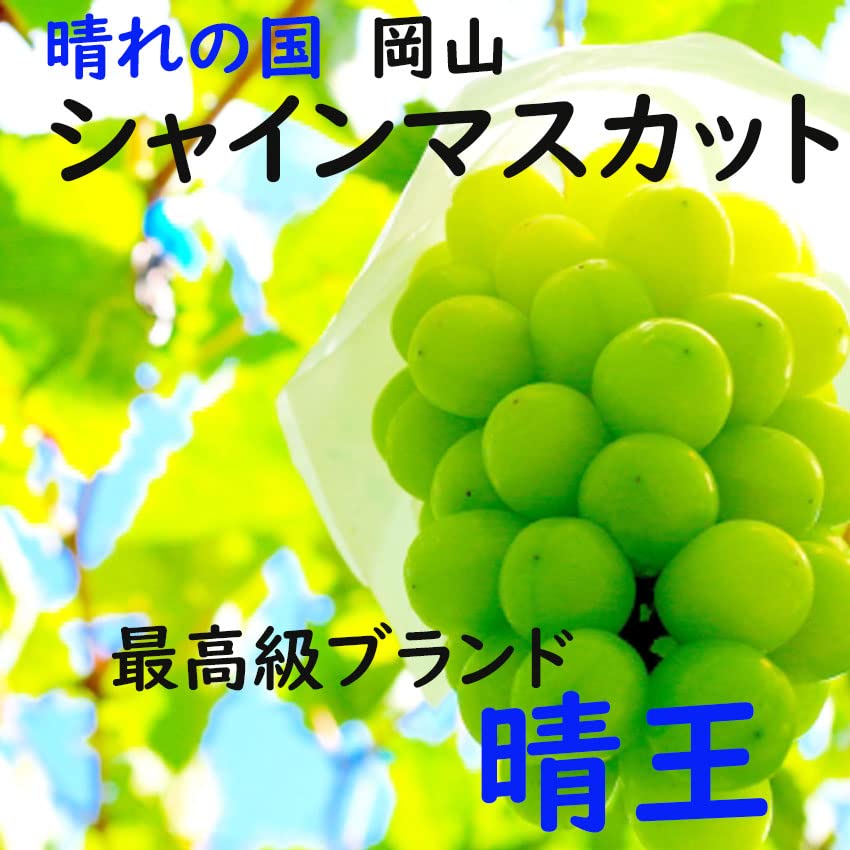 Amazon.co.jp: シャインマスカット 晴王 岡山県産 400g 2房 赤秀 贈答