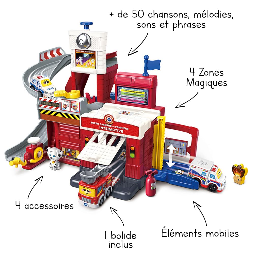 Circuit Vtech Tut Tut Bolides Série Pro Super Caserne de Pompiers Interactive