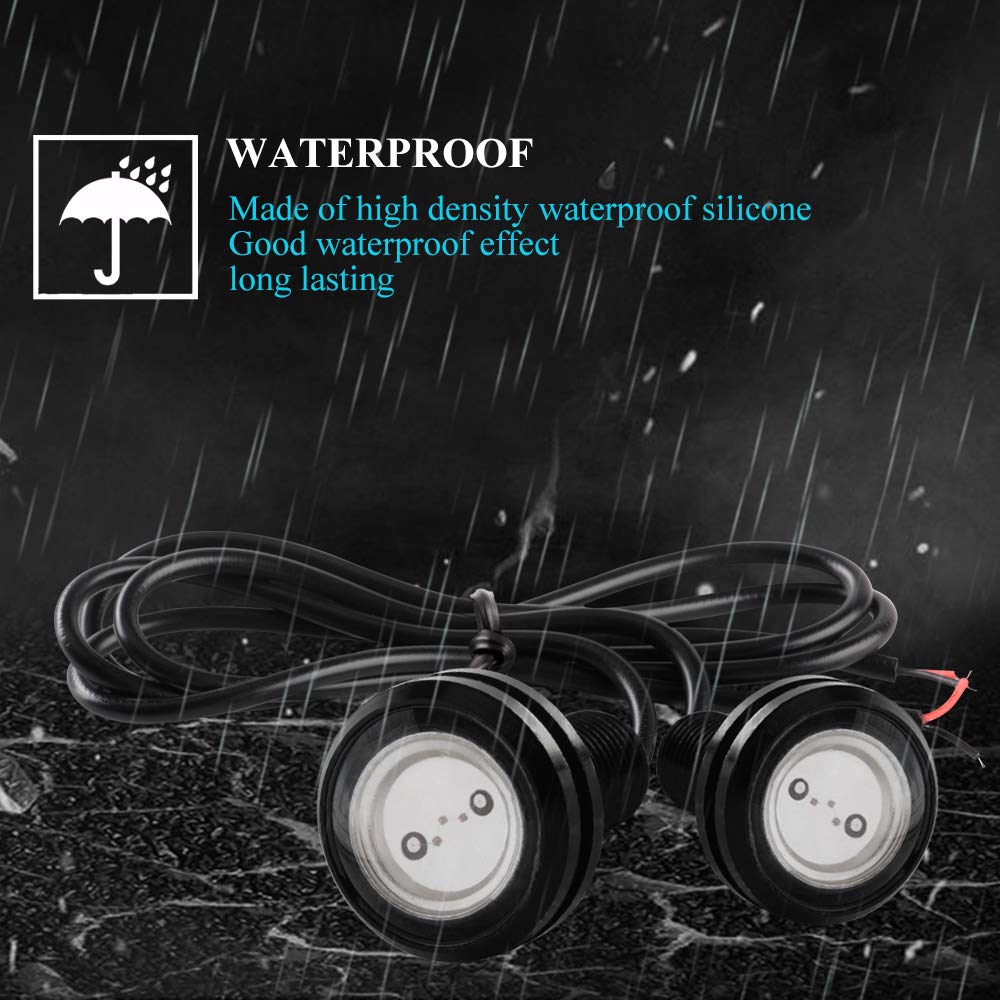 10PCS Alto Poder 23mm 9W Luz de ojo de águila Luz LED Para Automóvil Moto Luz Diurna Eagle Eye DRL Luces de Marcado (Rojo)