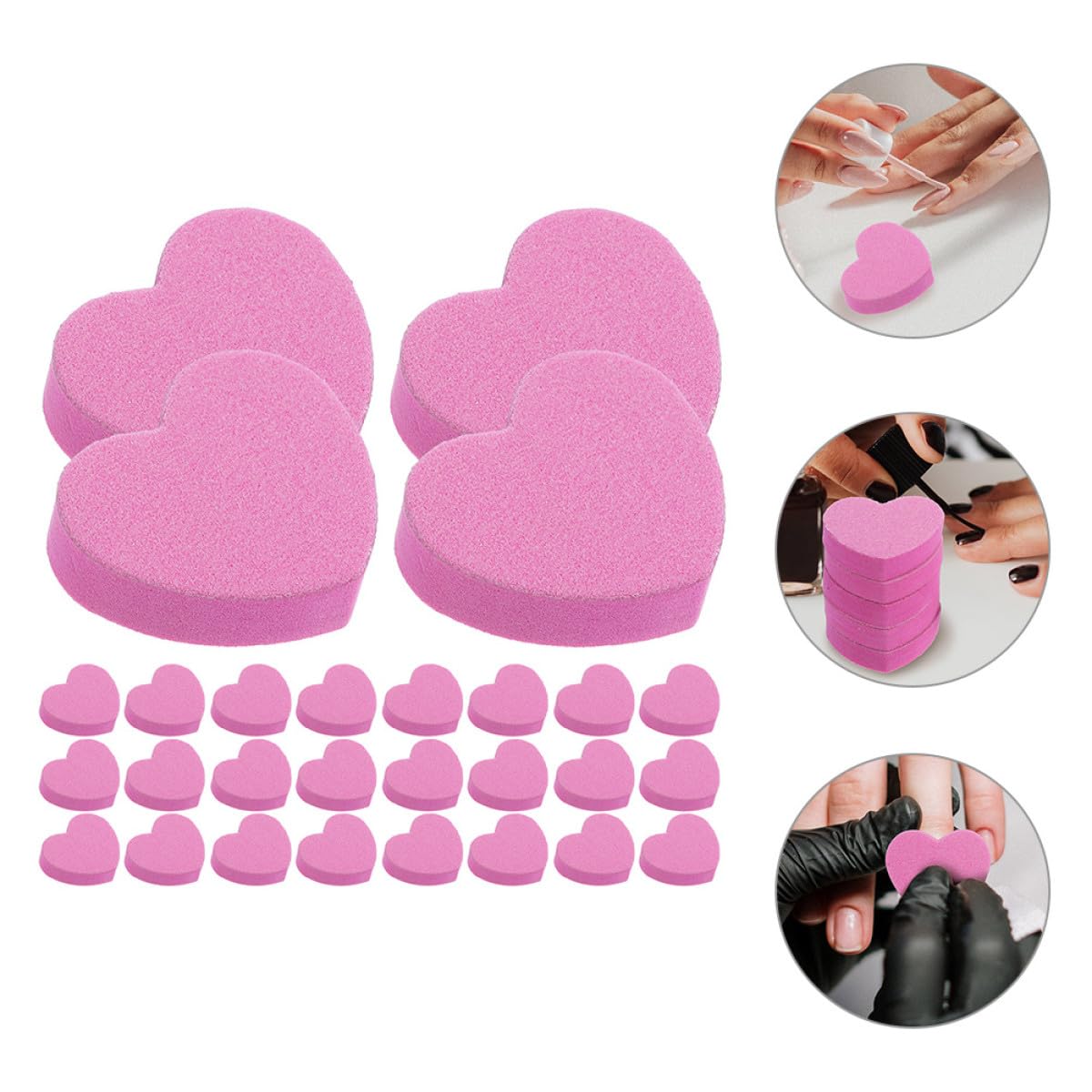 Lima de Uñas en Bloque de Esponja Rosa, 100 Piezas, Doble Cara