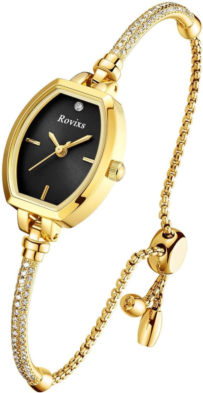 Delicate Crystal Bracelet Watch for Her, 3ATM Water-Resistant Analog Timepiece, Anniversary Present for Wife/Daughter/Mom