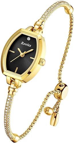 Delicado reloj de pulsera de cristal para ella, reloj analógico resistente al agua 3ATM, regalo de aniversario para esposa, hija, mamá