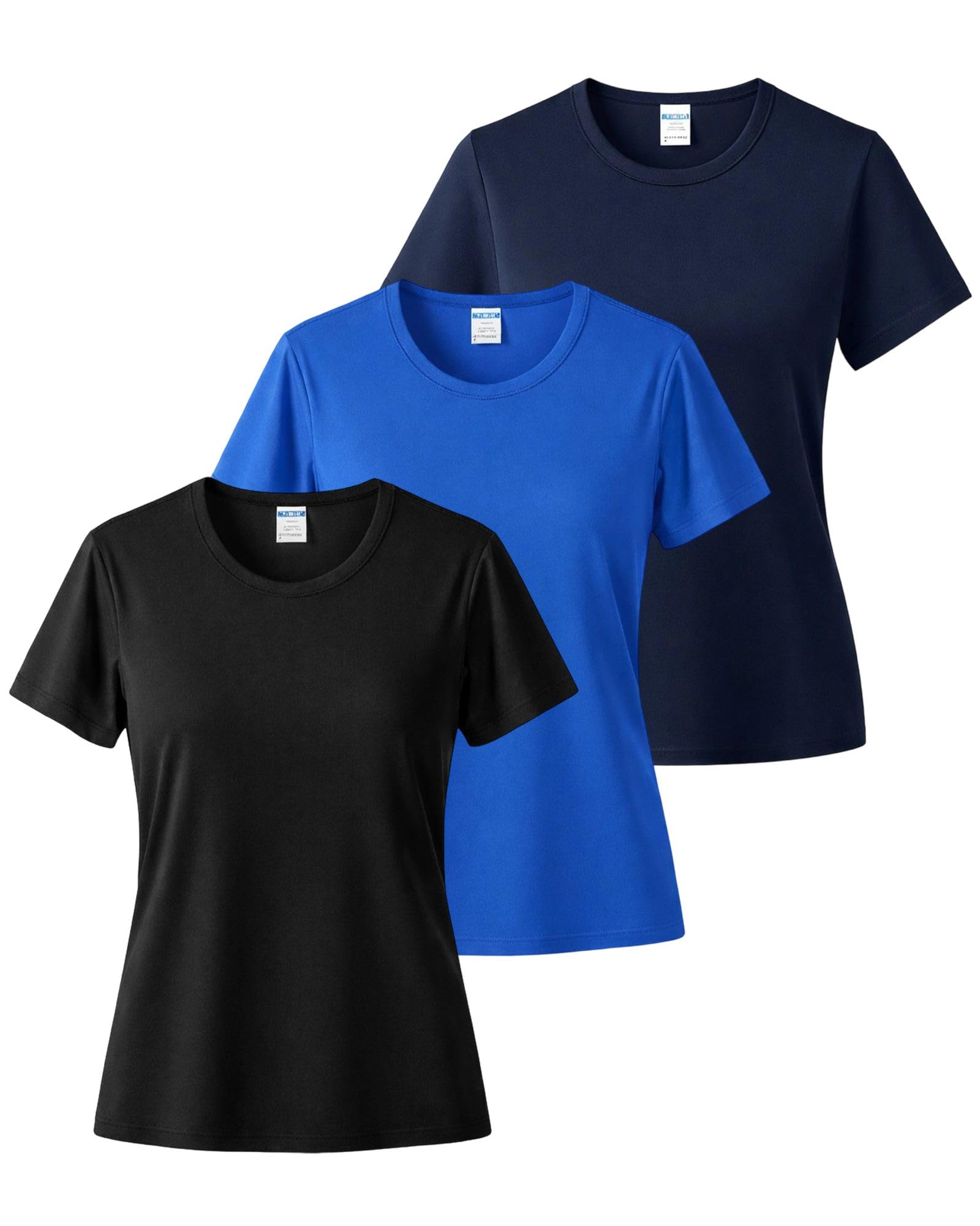 Paquete de 3 camisetas de entrenamiento para mujer con cuello redondo y secado rápido — view 11