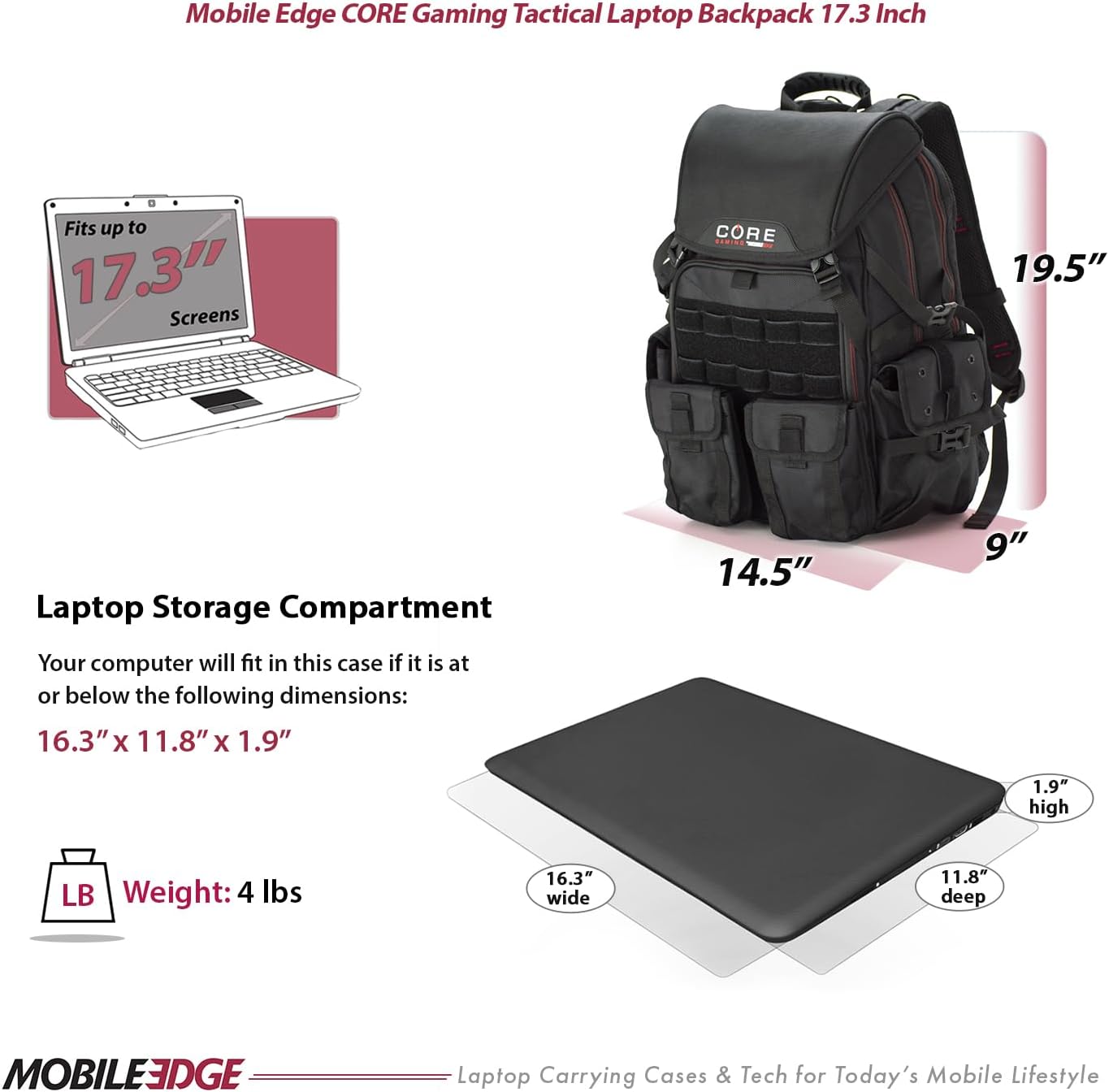 Mobile Edge Core Gaming Tactical Backpack for Men Nigeria Ubuy