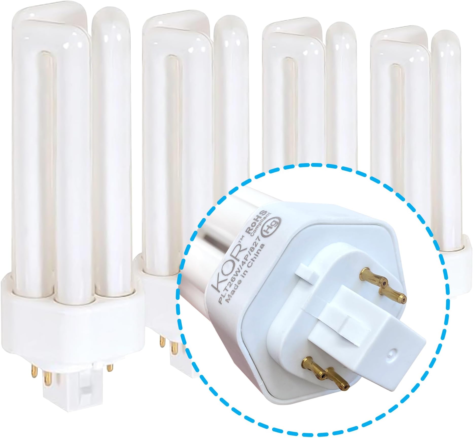 (4 Pack) K20788 - PL26W/3U/4P/841 - Compact Fluorescent Plug-in - T4 - Triple Tube - 26 Watt - 4-Pin (GX24q-3) - 4,100 Kelvin (Cool White)