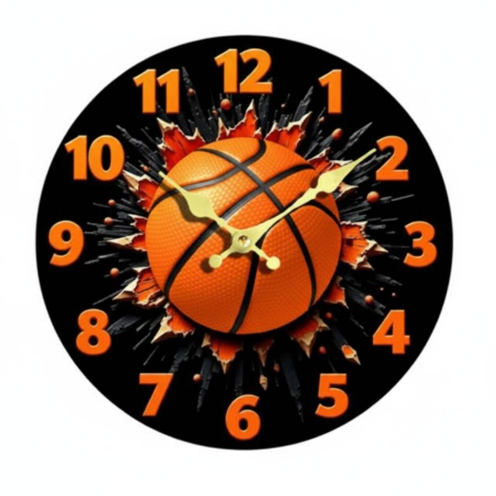 Horloge murale football ronde de 30 cm pour décoration intérieure de salon moderne