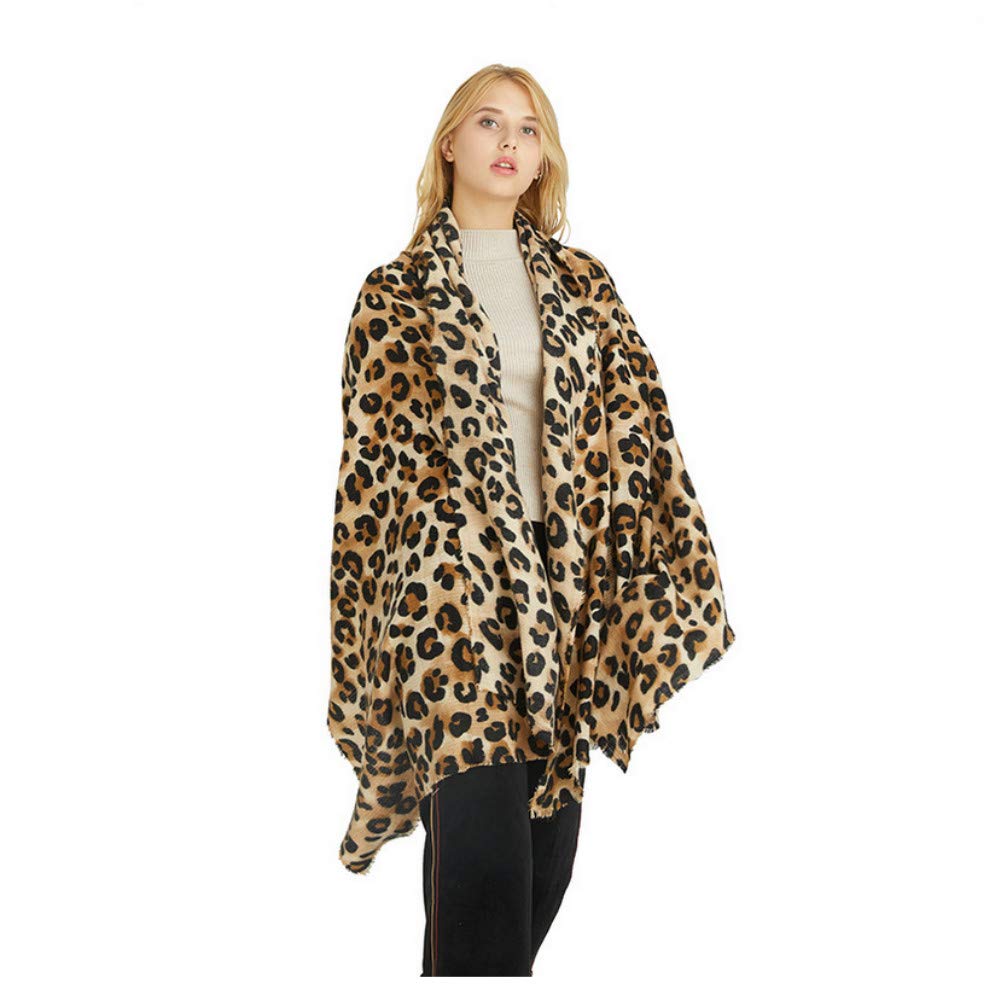 ZGMYC Women's Leopard Print Pashmina Winter Scarf Fashion Soft Warm Scarves Large Blanket Shawl Wraps