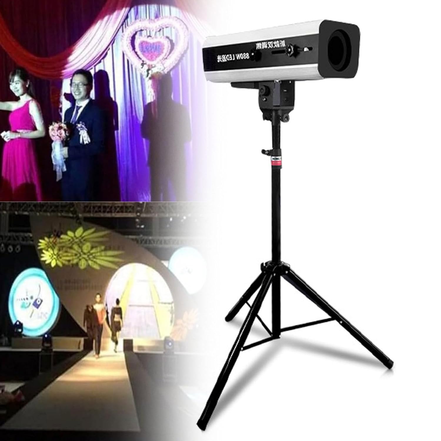 Bühnenscheinwerfer, 330 W LED-Scheinwerfer, Verfolgerscheinwerfer, manuelle Steuerung, Bühnenlicht, einstellbare Blende, DJ-Wash-Licht mit Ständer, professionelle Performance-Lichter(660w)