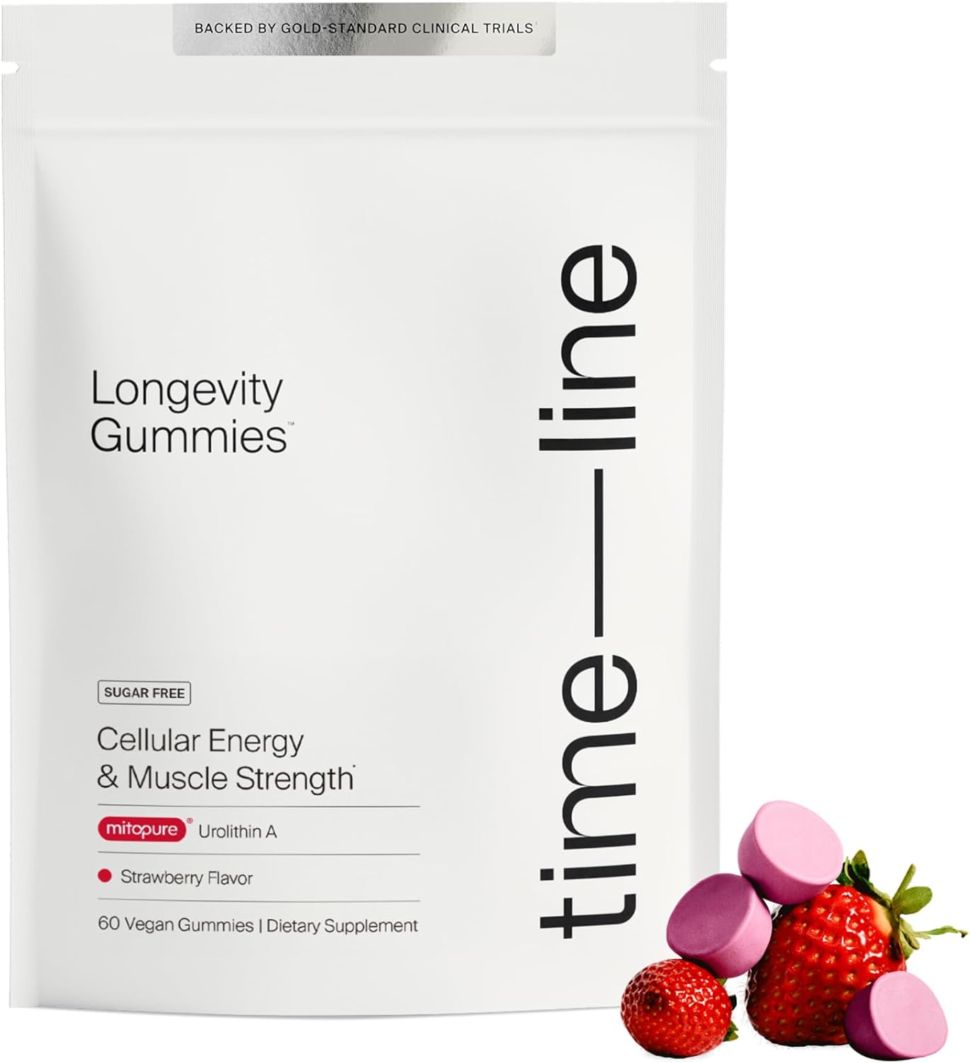 Timeline Mitopure Urolithin A Supplement Gummies – Clinically Proven Support for Healthy Aging and Cellular Renewal – Mitoceutical for Muscle Strength and Longevity