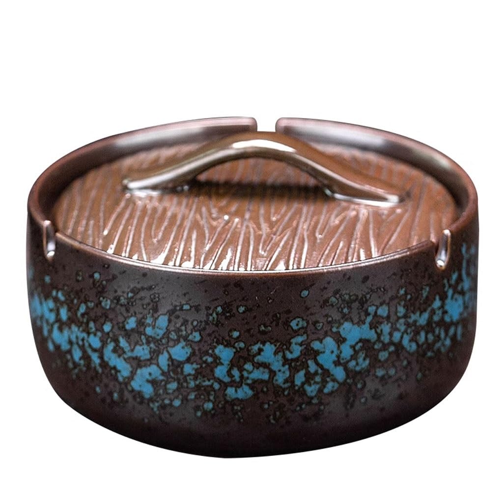 Gthtuhfd Blue Ash Tray Snowflake Ceramic Ashtray Chinese Style Ornaments Coffee Table Gift Ashtray For Outside Patio
