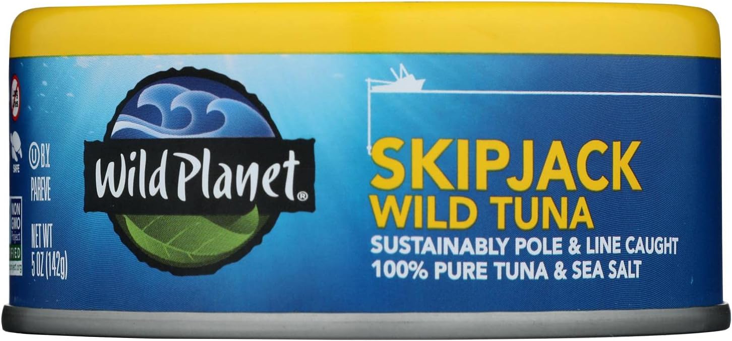 Wild Planet Sustainably Caught Wild Skipjack Light Tuna, 5 Ounce Cans (Pack of 12) ( Value Bulk Multi-pack)