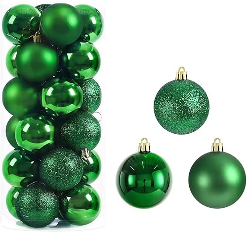 Miniatura 129 de YYCRAFT Adornos de bola de Navidad de 34 quilates de 1.2 pulgadas para árbol de Navidad, decoraciones de Navidad, ganchos inastillables incluidos