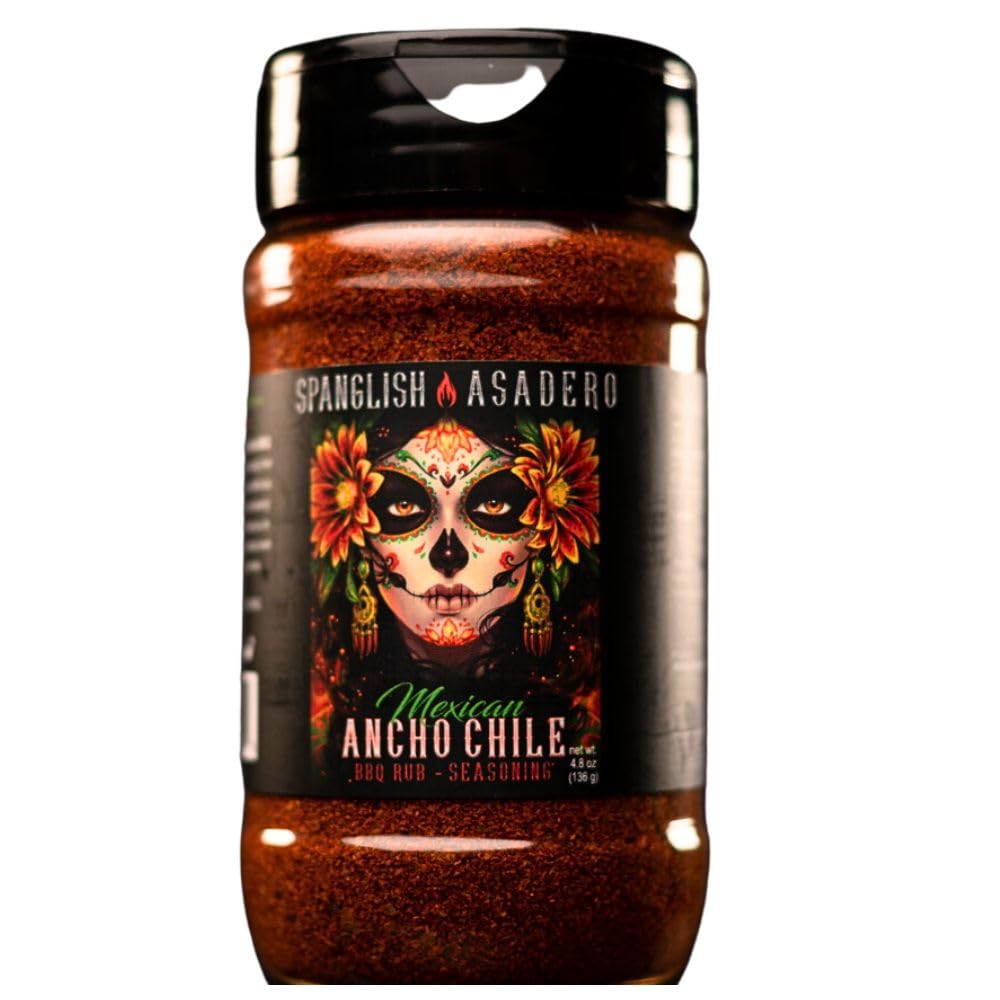 Spanglish Asadero 4.8oz Mexican Ancho Chile Spice | Mexican Seasoning for Steak, Chicken, Pork, Lamb, and Elote | Low Sodium BBQ Rub and Marinade for Smoking or Grilling Meat