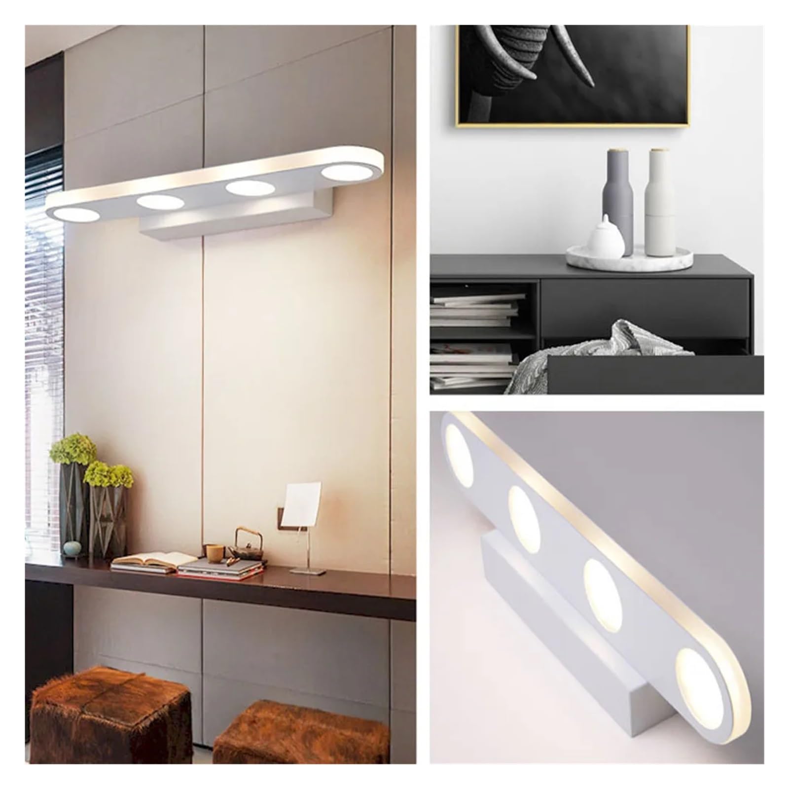 Luz LED para cuadros Lámpara de pared LED, luz frontal de espejo, 10W, 15W, baño moderno y sencillo, maquillaje, inodoro, dormitorio, luz blanca cálida Luz de pintura para exhibir obras de arte(Warm w