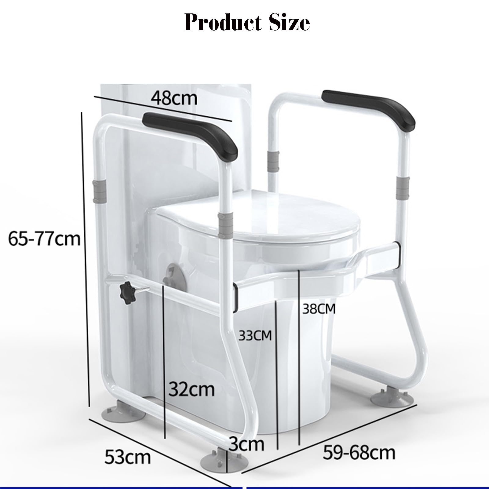 Barre D'appui For Toilettes, Rampes De Toilettes Réglables, Barre D'appui Autonome For Personnes Âgées Et Handicapées, Barre D'appui For Toilettes À Installation Rapide Et Facile