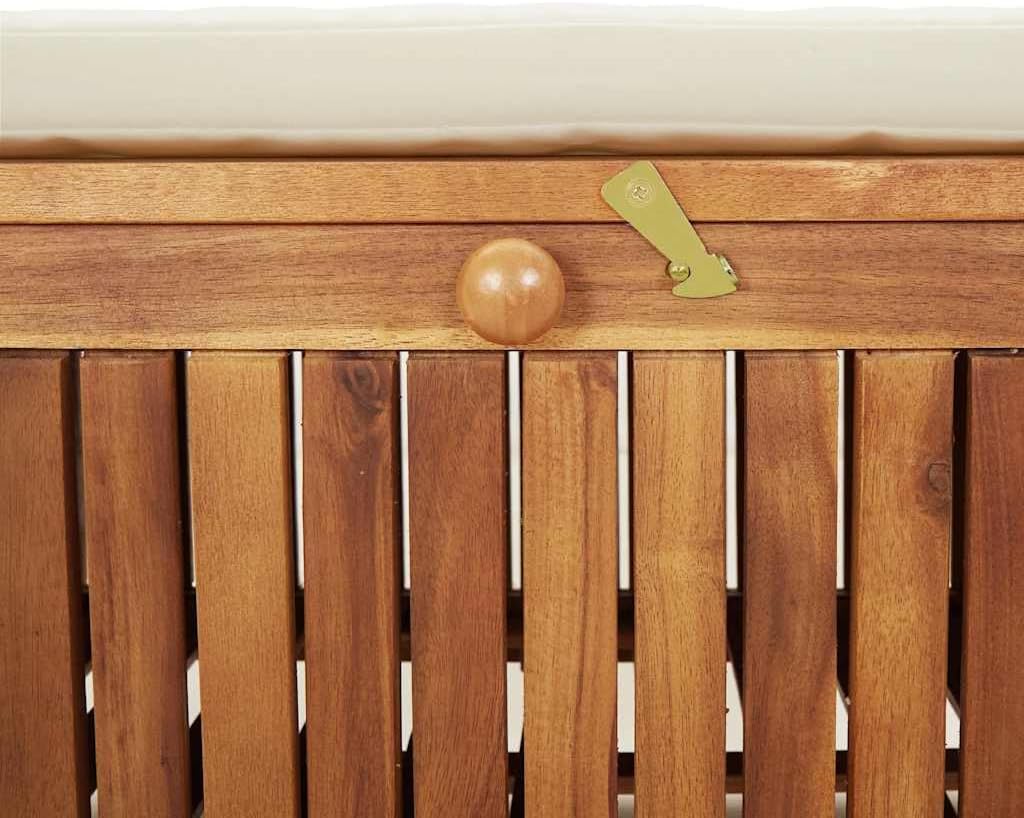vidaXL Garden Storage Bench Cream White, Natural Wood