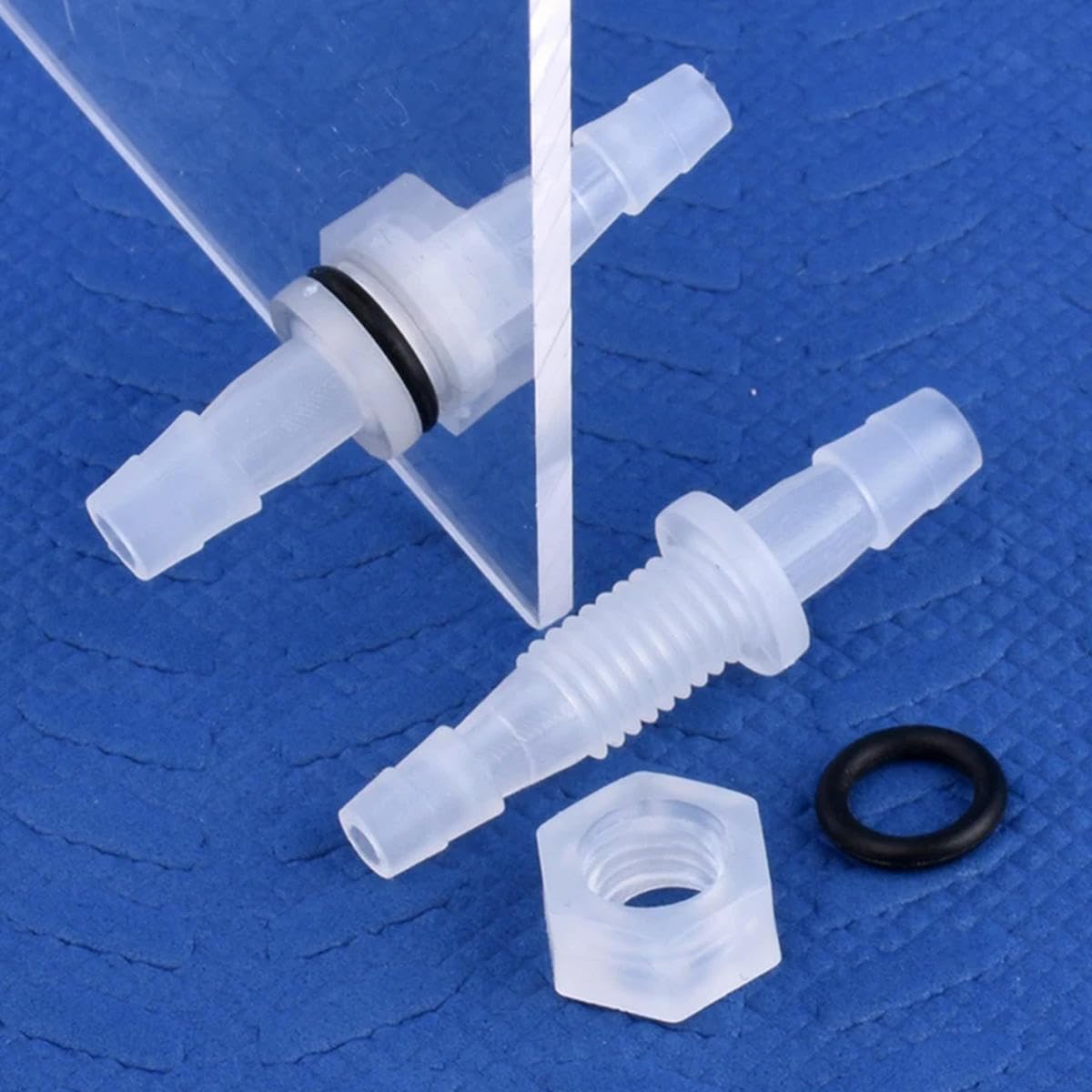 5 ~ 200 piezas M12~M16 a 8~12 mm PP conectores directos tuerca hexagonal junta tórica adaptador de bomba de aire tanque de acuario junta de manguera de agua de riego, 200 piezas con tuerca-9-M12-10