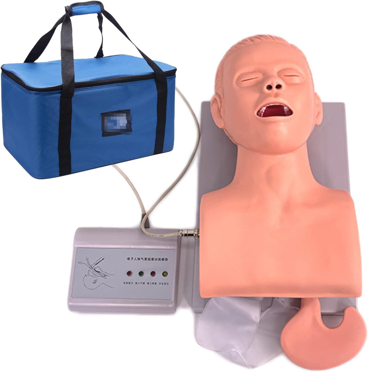 Intubation Training Simulator Model PVC Adult Intubation Manikin Teaching Model Oral Or Nasal Airway Management Trainer Tracheal Science Lab Education,110V,B