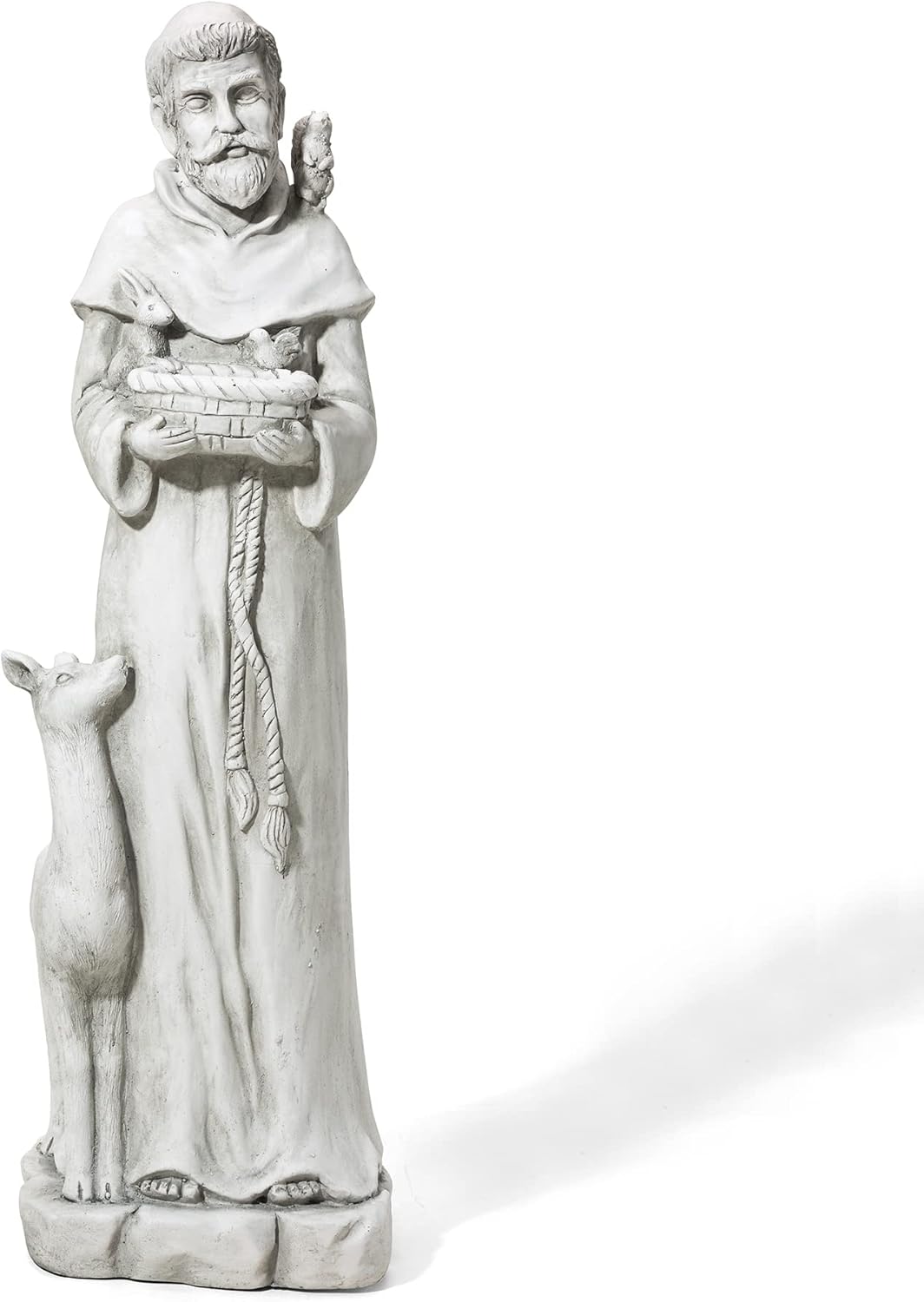 Glitzhome Holy Cross with Lily Garden Statue MGO Outdoor Decoration, 13.75" H, Ash Gray