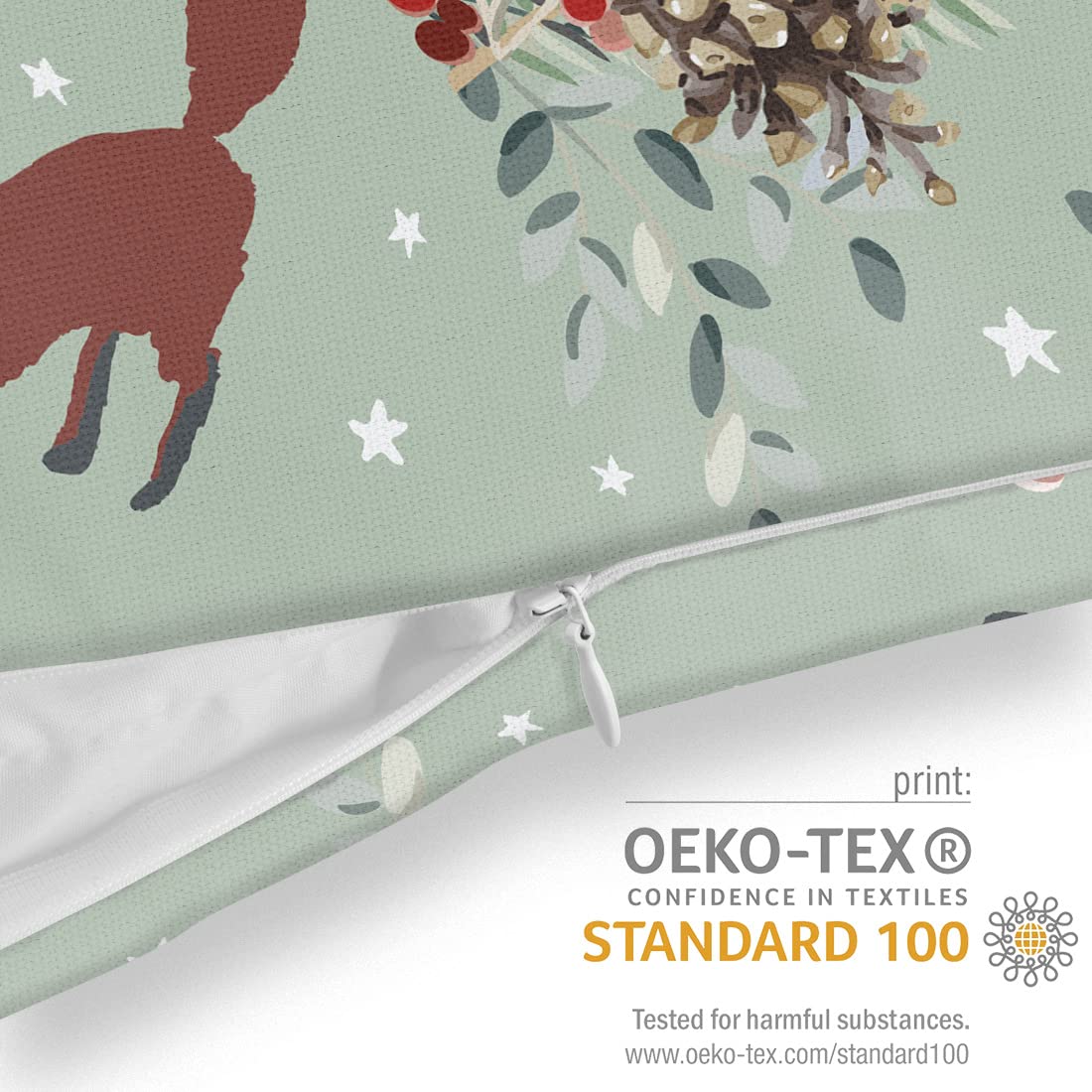 Cuscino Quadrato VOID Con Volpe Nella Foresta – Federa 40x40 Cm In Poliestere Impermeabile. Perfetto Per Interni Ed Esterni, Resistente Ai Raggi UV. - 6