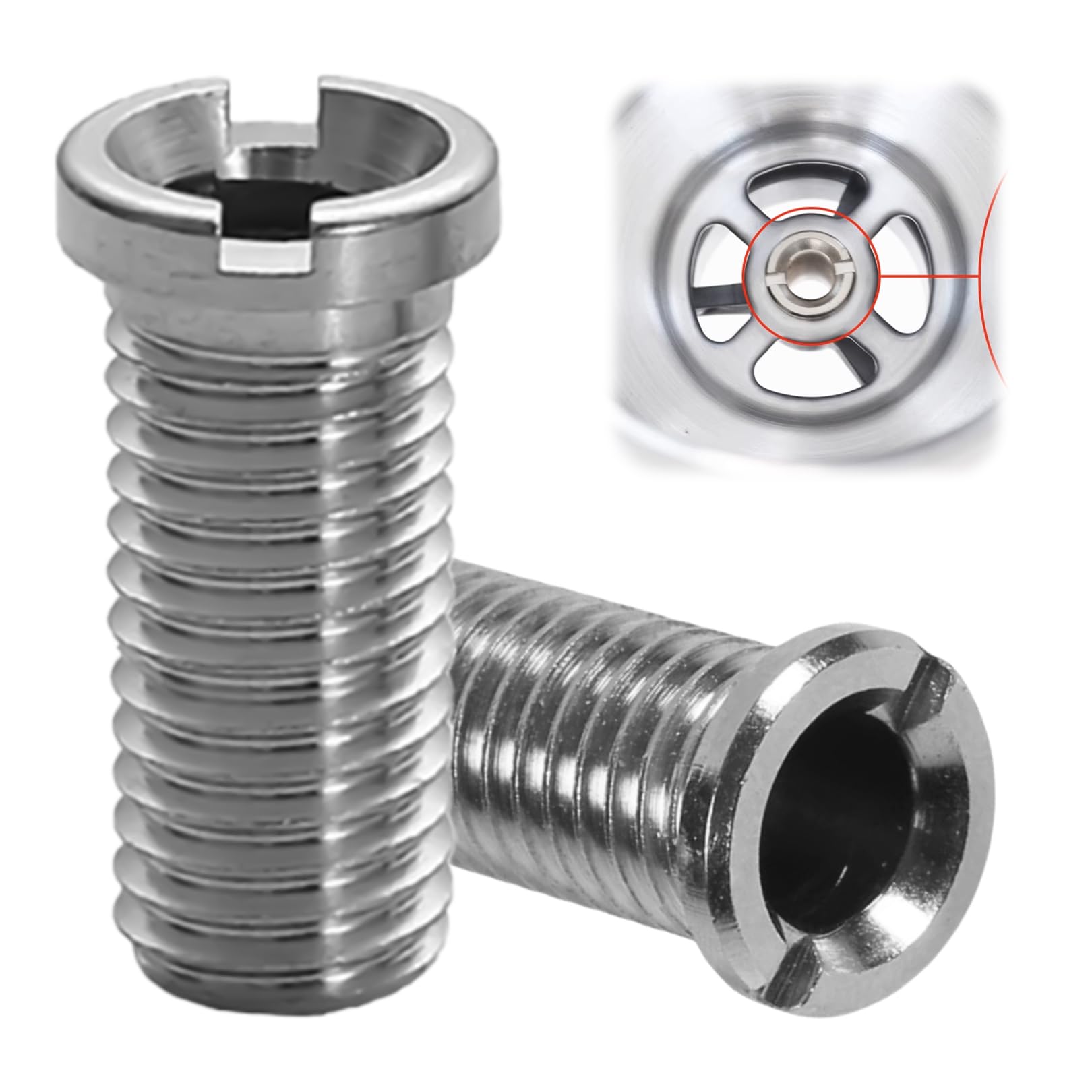 2 Stück Hohlschraube Spüle,Hohlschraube für Siebkorbventile,M12 x 30 mm Edelstahl Hohlschraube Spüle,30mm Waschbecken Schrauben,Geeignet für Küchenspülen Siebkorbspülen Spülbecken Zubehör Silbrig