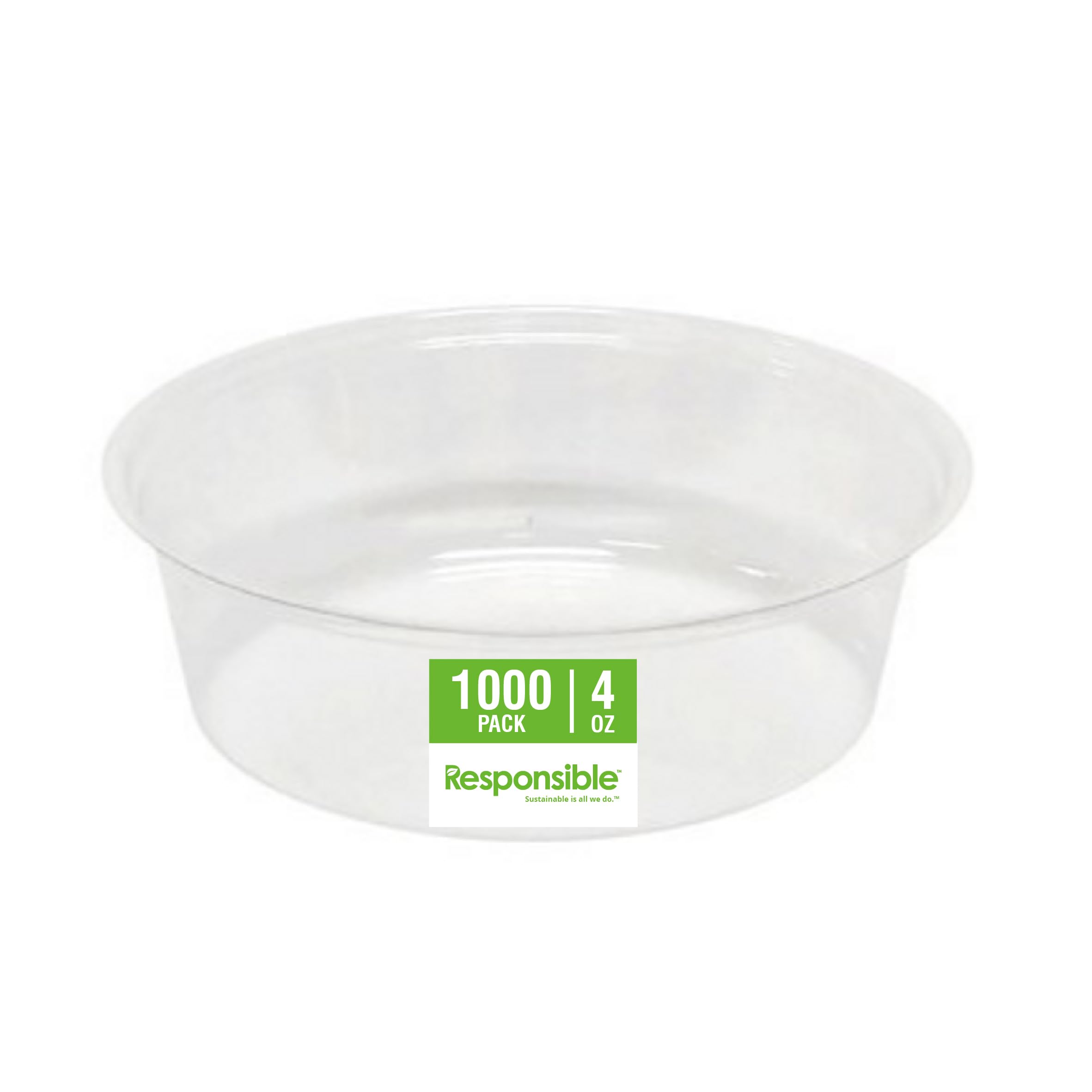 4 oz Portion Cup fits 9-24 oz Clear Cold Cup by Responsible Products – Small, 4.0 ounces, PLA, Clear, Pack of 1000