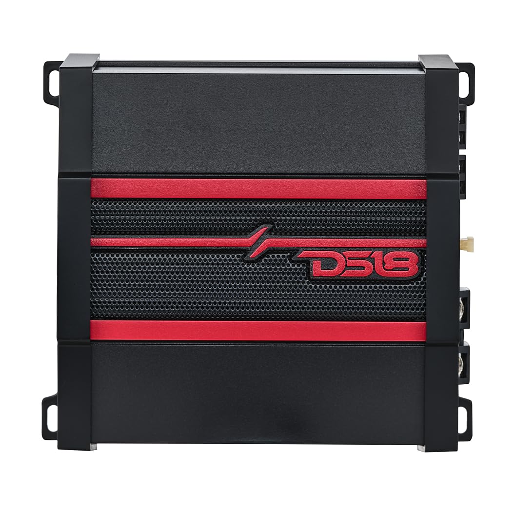 DS18 CANDY-X2B Full-Range Class D 2-Channel Car Amplifier 800 Watts, Built in Crossover, Bass Boost, Small and Compact Amp