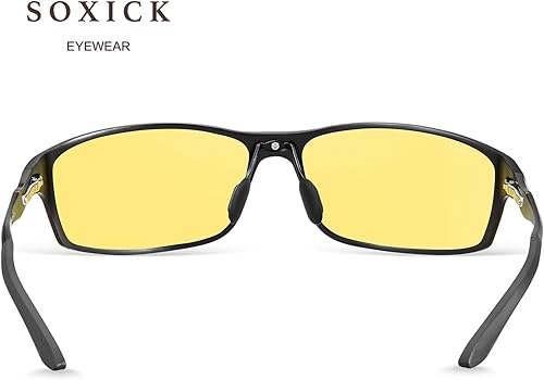 Miniatura 3 de SOXICK Gafas de conducción nocturna para hombres, gafas de visión nocturna que conducen HD antirreflejo, polarizadas, gafas amarillas