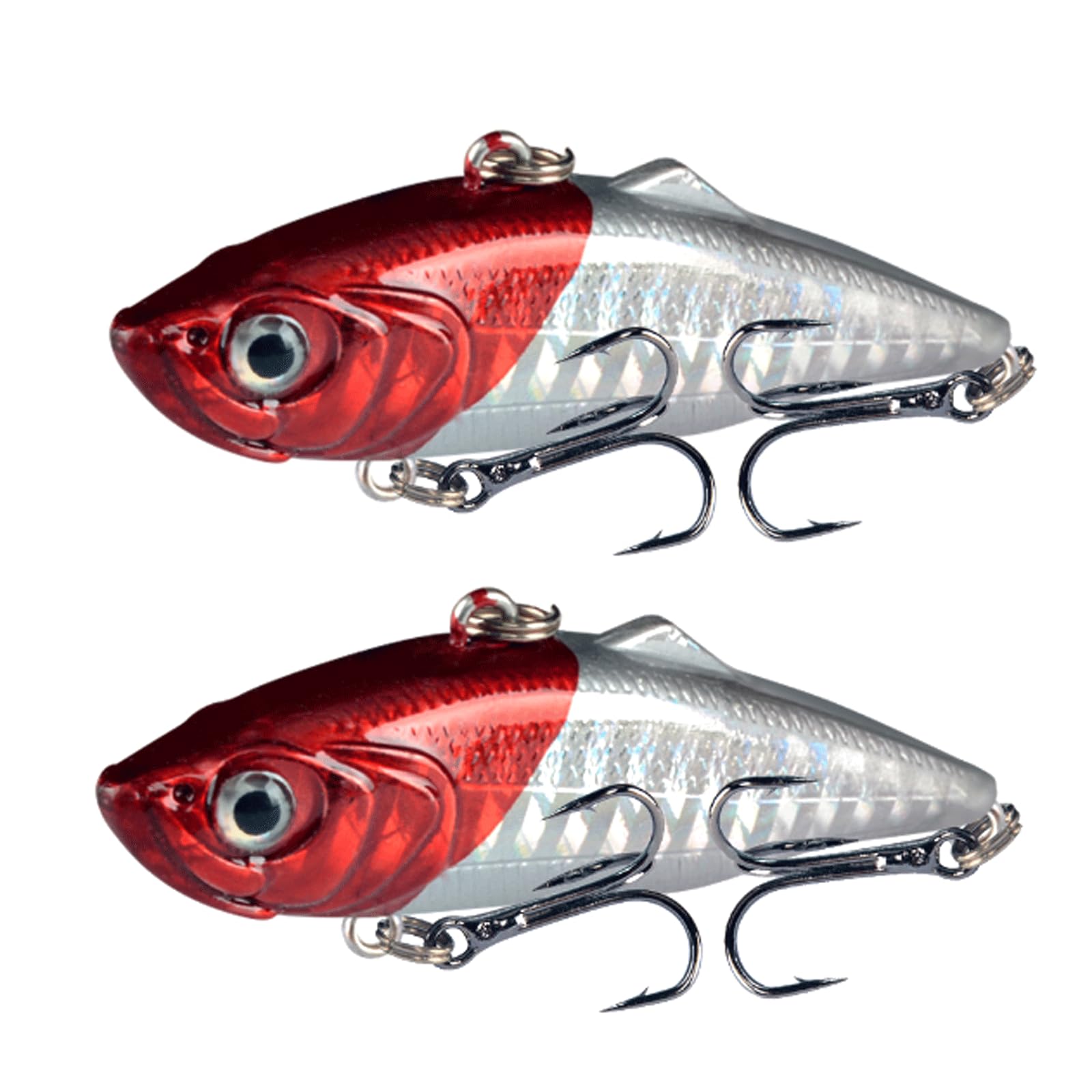 IvyLoutish Fishing Lure Bait 2 Pcs Fishing Tackle Sinking VIB Fishing Baits 6cm 11g Crankbait Plastic Bionic Vibration Hard Bait All Depth Fishing Tackle