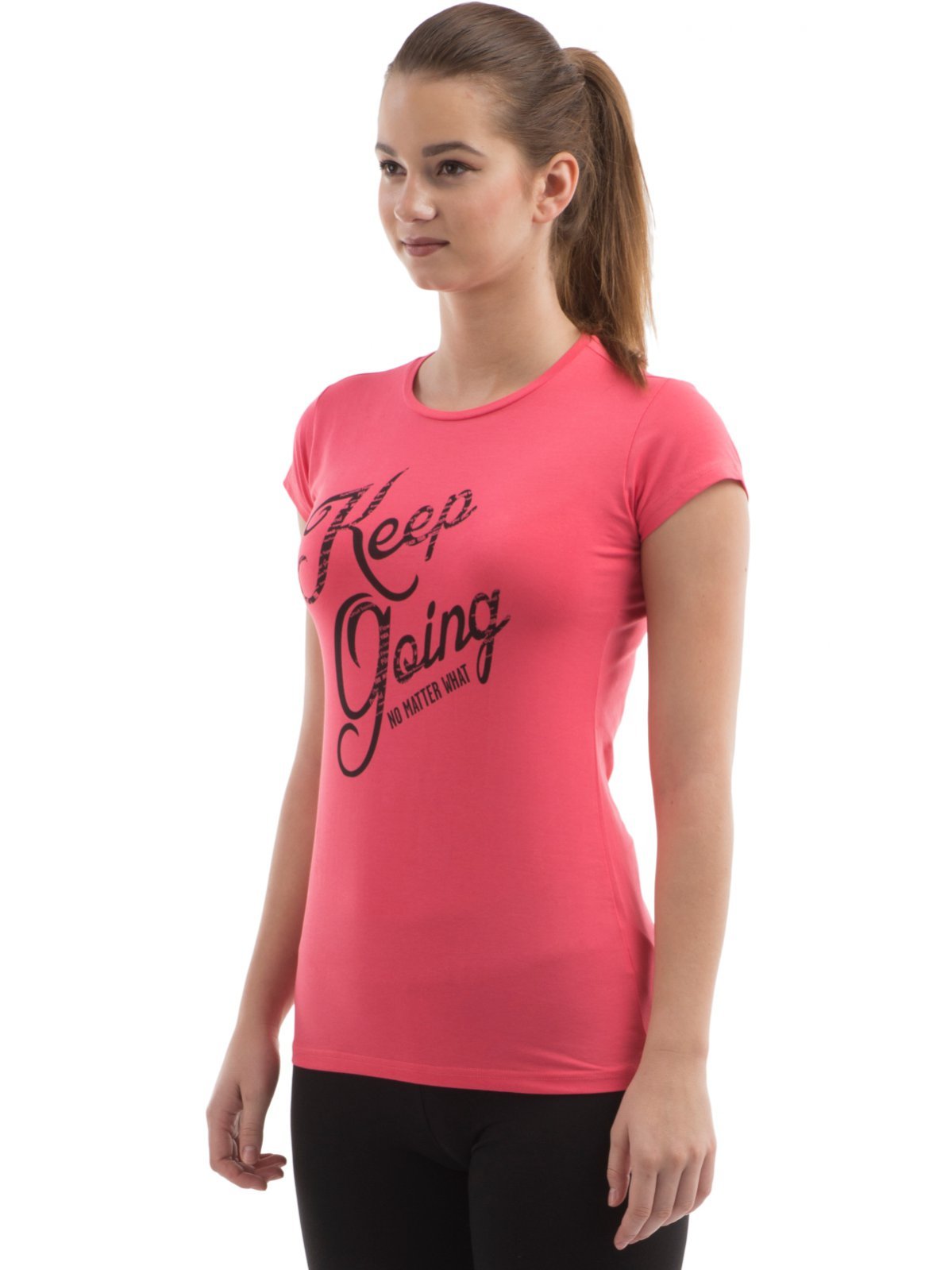 Lovable Women Girls Cotton Solid T-Shirt in Pink Color - Balance Tee CP