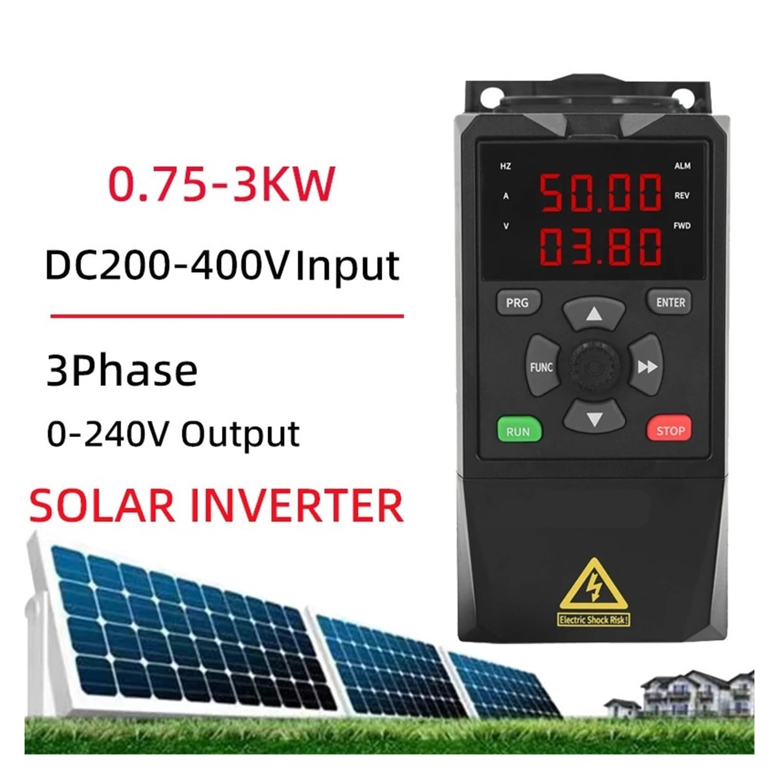Inversor solar ZA280, voltaje de entrada CC 210-340 V, 0,75/1,5/2,2/3, kW, convertidor frecuencia variable for control velocidad del motor(1.5KW)