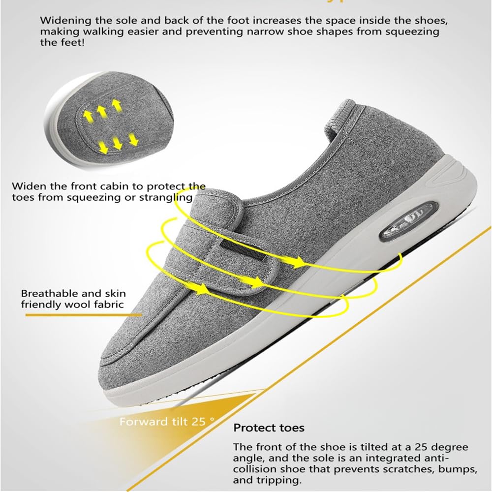 Diabetiker Schuhe Sommer Orthopädische Schuhe Herren Damen Walkingschuhe Extra Weit Gesundheitsschuhe Verbandschuh Sneakers Sandalen Mit Klettverschluss Schuhe Mit Memory Foam Sohle