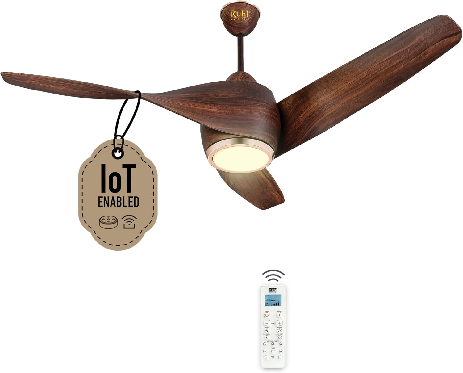 KUHL Twist L3 1320mm BLDC Ceiling Fan 65% Energy Saving | BEE 5 Star & ISI Marked | High Airflow | 5 Year Warranty on Motor by Brand | Free Installation | IoT