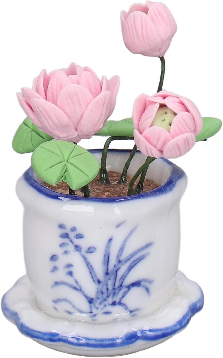 1:12 Scale Resin Miniature Potted Flower Pot, Small Decorative Pot for Dollhouse and Toy, for Home and Garden Decor