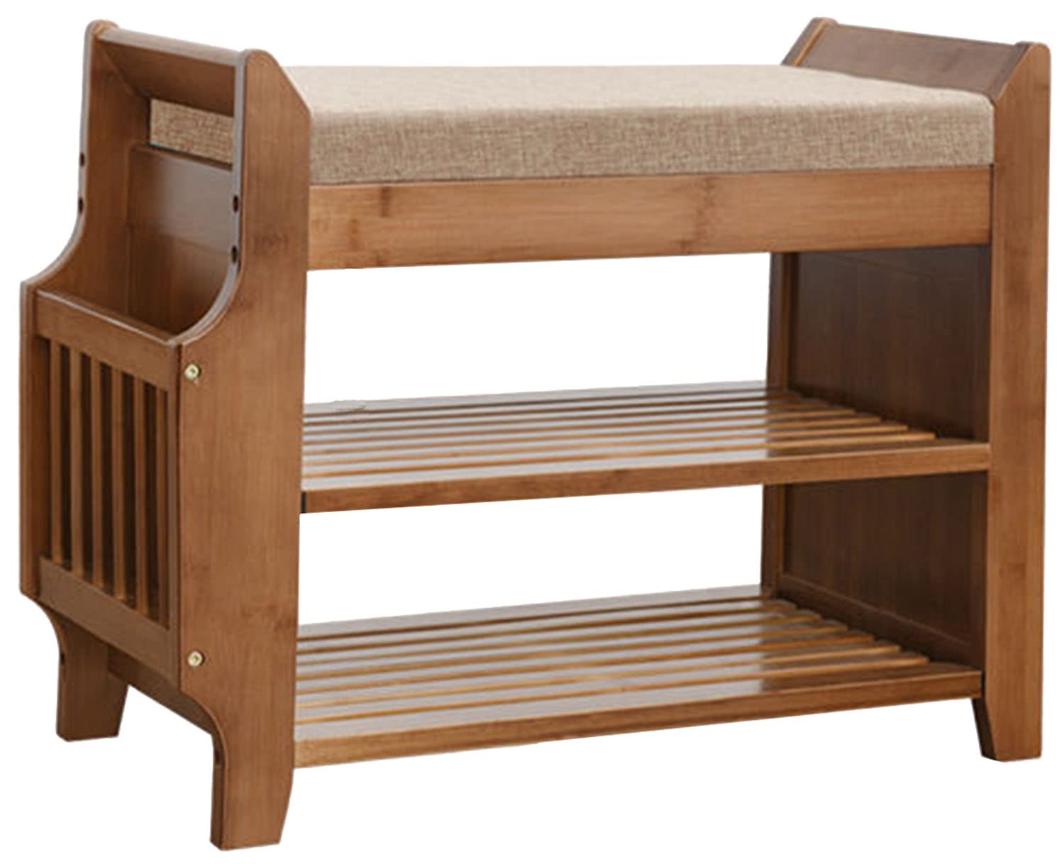 Banco de almacenamiento de 3 niveles banco de zapatos resistente taburete de cama maletero de almacenamiento interior con asiento para entrada pasillo salón pasillo pasillo pasillo