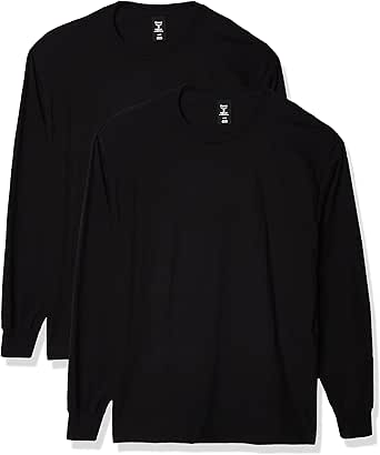 Hanes Men&#39;s Beefy Long Sleeve Shirt, 1 or 2 Pack