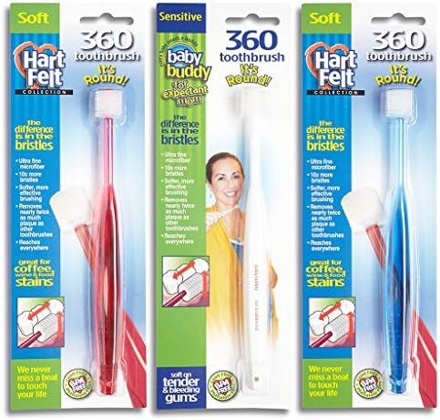 Baby Buddy’s HartFelt 360 Degree Toothbrush— Innovative Quality, 10,000 Micro-Fine, Soft Bristles for Maximum Cleaning Power