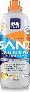 SANZ Hypoallergenic and Biodegradable Laundry Detergent - Outperforms Leading Brands*, Free and Clear, 64 Loads